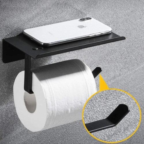Wall Mounted 304 Stainless Steel Toliet Paper Holder Roll Paper Holder Bathroom WC Paper Phone Shelf Accessories High Quality