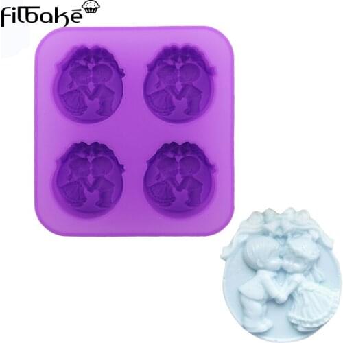 FILBAKE New soap mold four-hole bell angel mold food grade silicone made diy handmade soap mold cake decorating tools