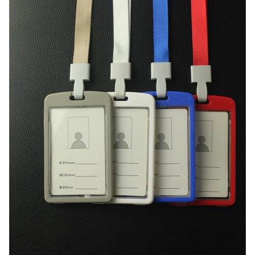 Factory wholesale different colours plastic id card holder with lanyard
