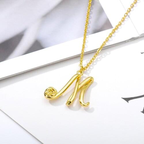 My Shape Alphabet Necklaces Jewelry Girls Name Necklace For Women gift Friendly Stainless Stee English Letter Capital Pendants