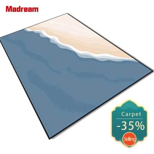 Madream Modern Design Abstract Carpet Home Rugs For Bedroom Blue Geometric Pattern Living Room Rug Fresh Light Bedside Area Mat