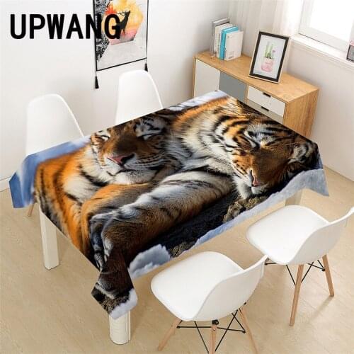 Tiger Animal Tablecloth 3D Printed Table Cover Rectangular Tablecloth Wedding Birthday Party Kitchen Home Decor #LH01