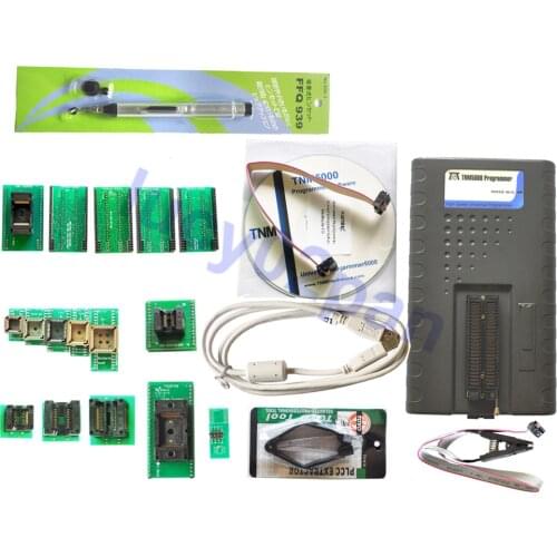 TNM5000 USB EPROM Programmer+12pcs adapters include TSOP48+TSOP56+test clip,Support /Microcontroller/ECU,Fast mode SPI support