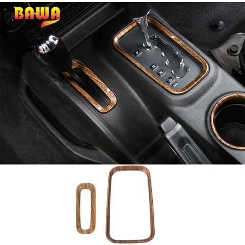 BAWA Interior Mouldings Gear Shift Panel Decoration for Jeep Wrangler 2011-2017 ABS Car Gear Box Trim Cover Interior Stickers