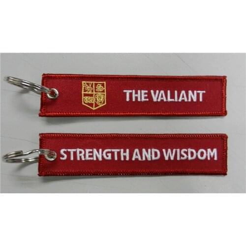 The Valiant Strength And Wisdom Custom Embroidered Keytag
