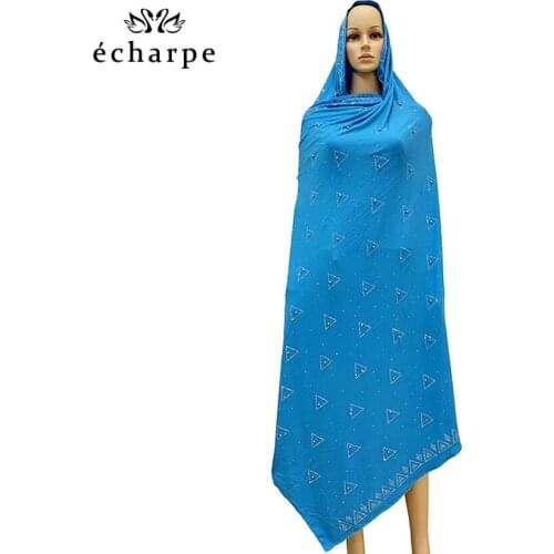 High Quality African Soft Cotton Lace scarf Muslim Women African Scarf with stones ,beads scarf for shawls wraps EC054