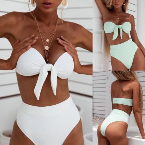 Women Bikini Set Swimwear White Bikini Suit Women Bandeau Bandage Bikini Set Push-Up Brazilian Swimwear Beachwear Swimsuit