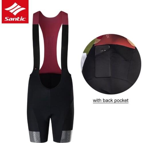 Santic Women MTB Road Sports Shockproof Cycling Bib Shorts Straps Shockproof Pro Gel 4D Padding 1/2 Pants Cycling Clothing