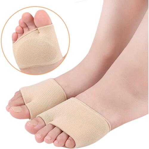 1 Pair Metatarsal Sleeve Pads Half Toe Bunion Sole Forefoot Gel Pads Cushion Half Sock Supports Prevent Calluses Blisters