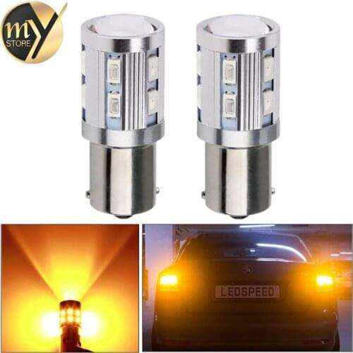 2pcs 1156 BA15S 12 SMD Samsung 5730 led High Power lamp p21w R5W Car LED bulbs rear brake Lights Source parking 12V Yellow