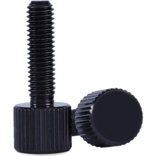 20pcs M2 M2.5 M3 M4 M5*5/6/8/10/12/15 Steel with black Knurling Flat Head Knurled Thumb Screw Hand Tighten Screws