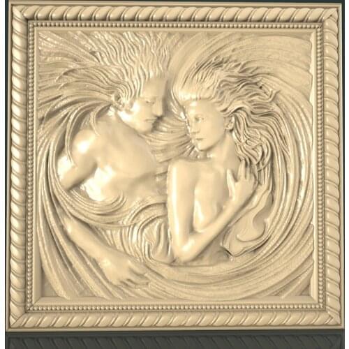Lovers STL 3d model for cnc router carving and engraving artcam aspire bas relief