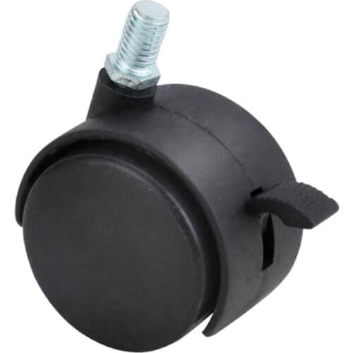 4PCS/Lot 1.5 Inch Floor Protector Nylon Casters Wheels with Brake, 8mm Screw Mounting, Wheels for Office Chair, Furniture