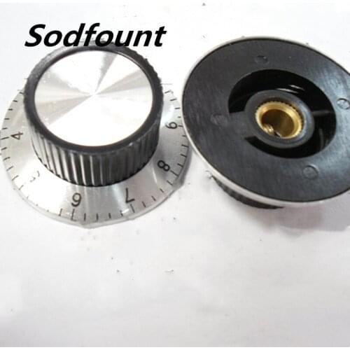 5pcs 37mmX14mm Inner diameter 6mm C-2 Metal Surface Potentiometer Knob Digital Knob Scale Knob Pointer Knob