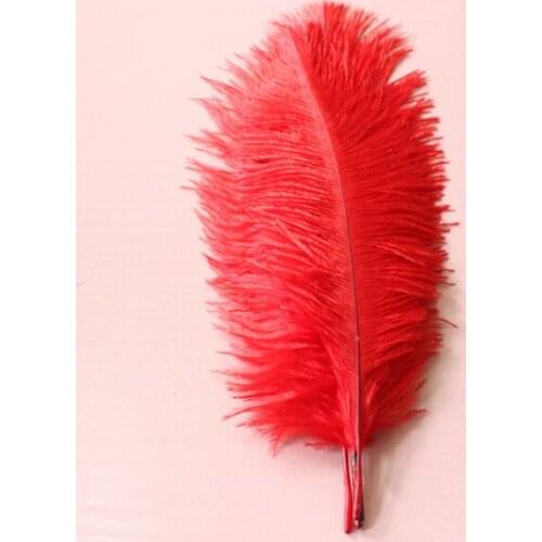 50Pcs 6-8''(15-20cm) High Quality New Style Real Natural red Ostrich Feathers Wedding Decoration