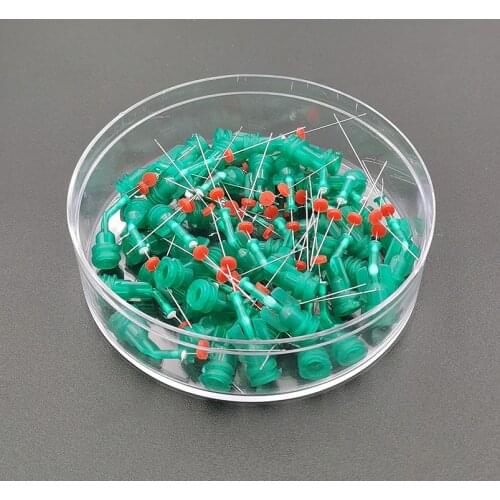 50pc Dental Endo Irrigation Needle Tip 31G Elbow Double Side Hole Reusable Needle For Root Canal Cleaning Syringe Molar Teeth