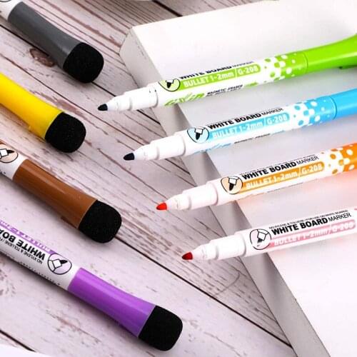 8 Pack Dry Erase Low Odor Dry Guard Ink White Board Markers, Assorted Colors for writing thick or thin lines