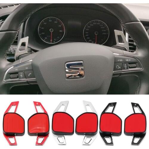 Car Steering Wheel DSG Shift Paddle Extension Stickers For Seat Alhambra Ateca Leon 5F FR Tarraco Ibiza 6P Cupra ST Accessories