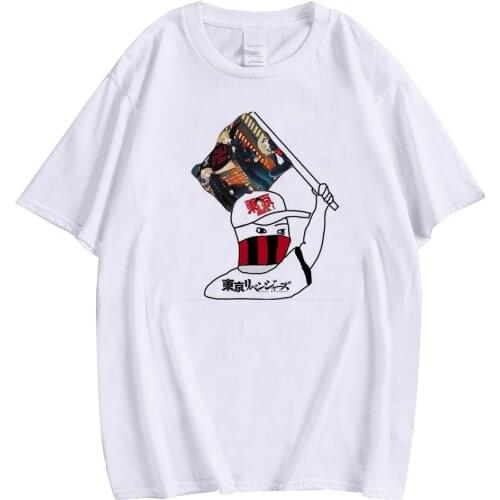 CLOOCL White Cotton T-Shirts Tokyo Revengers Series Print Tops Unisex Short Sleeve Graphic Pullovers Harajuku T Shirts