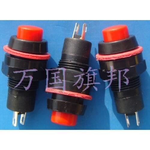 Free Delivery.Button button switch mounting hole of 10 mm without locking the DS - 213 red button