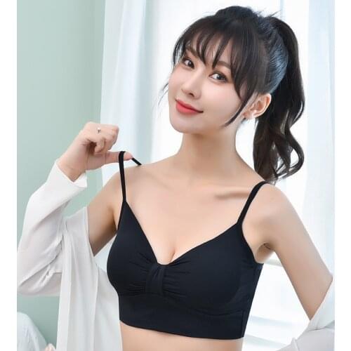 Underwear Women No Steel Ring Small Chest Gathered Seamless Bowknot Girl Bra Sweet and Cute All-match Tube Top Women Bra Women