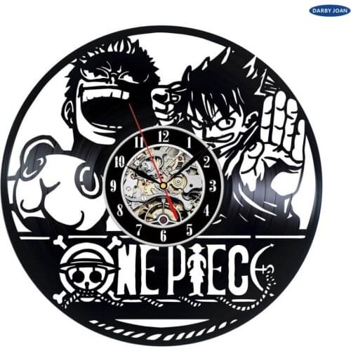 One Piece Cartoon Vintage Decorative Vinyl Wall Clock reloj