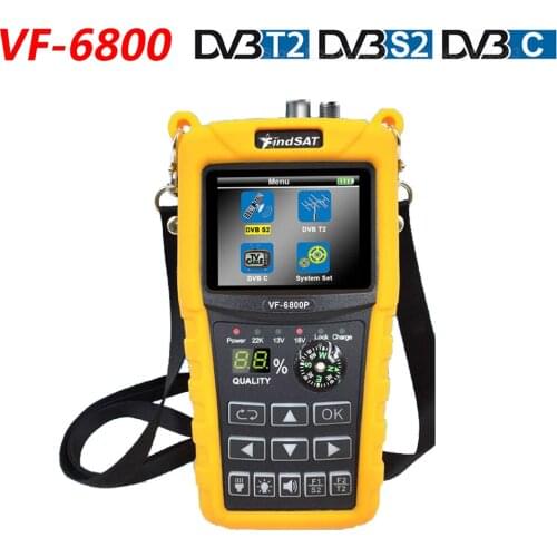 VF-6800 HD Digital Satellite Finder Combo Support DVB-T2/DVB S2/DVB C Sat Finder Meter for Satellite TV Receiver Dvb T2 Tuner