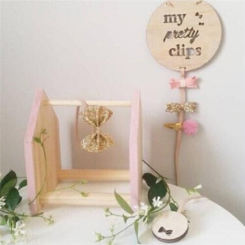 Wooden Baby Hair Clips Nordic Style Hair Accessories Photos Storage Pendant Wooden Round Baby Hairpin Storage Pendant