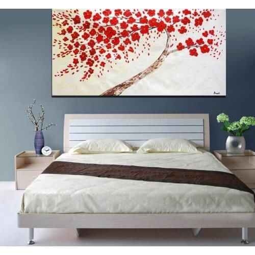 Cherry Tree Canvas Paintings Modern Abstract Flower Oil Paintings on Canvas For Living Room Home Decoration Wall Art Pictures