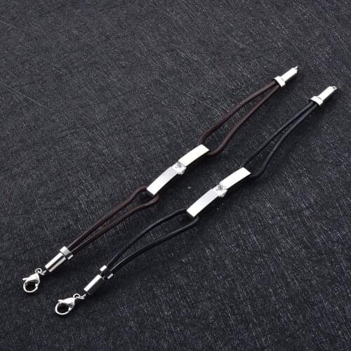 IJB5085 Users Guide!Stainless Steel&Leather Cremation Bracelet With CZ Black And Urn Jewelry