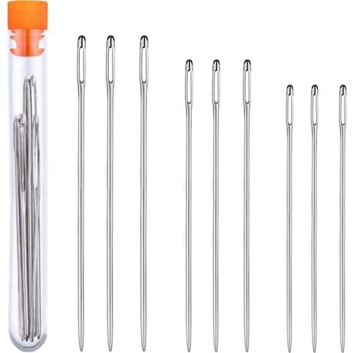 KAOBUY 9PCS Large Eye Stitching Needles - 3Sizes Stitching Needles, 4.9inch To 6.8inch For Stitching And Crafting Projects