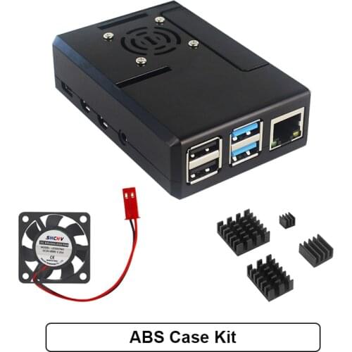 Raspberry Pi 4 ABS Case Upgraded Plastic Shell Black/Clear Box with Cooling Fan / Heat Sinks Optional for Raspberry Pi 4 Model B