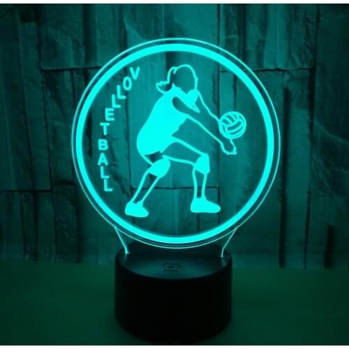 Creative Playing Volleyball 3d Lamp Usb Led Touch Illusion Desktop Table Lamp Remote Touch switch 3d Night Usb Desk Lamp