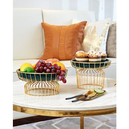 Creative metal fruit holder plate sitting room desktop candy dessert plate front desk fruit bowl table snacks Metal ceramic tray