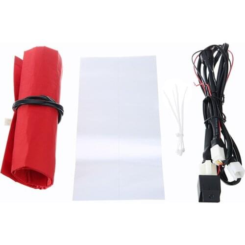 Mayitr 1set Motorcycle Seat Carbon Fiber Heating Pad 12V Waterproof Cushion Heater With Cable Switch For Tricycle Scooter ATV