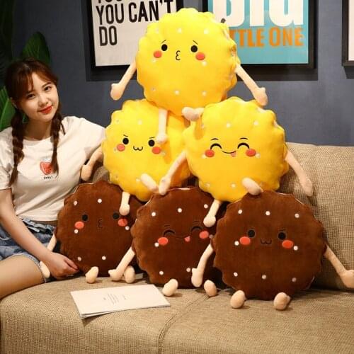 Kawaii Cookies Plush Toys With Different Expression Stuffed Toys Soft Cute Creative Pillow Indoor Seat Cushion Gifts For Girls