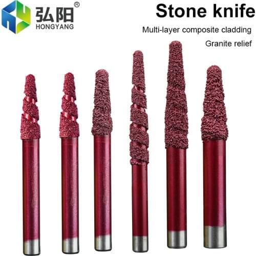 10mm/12mm Multilayer Conical Ball Head Brazed Stone Carving Marble Granite Carving Drill Cnc Conical Diamond End Mill