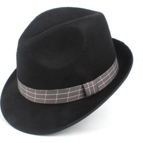 Men Women Retro Wool Fedora Hat For Gentleman Pop Casual Wild Hat Autumn Winter Trilby Hat Fascinator Size 58CM