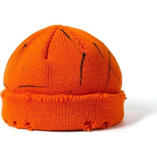 Mens Streetwear Cap Hip Hop Solid Bonnet Winter Knitted Unisex Hat