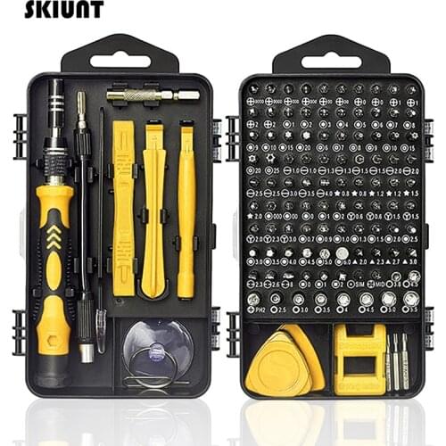SKIUNT 115/122 In 1 Screwdriver Sets Precision Phillips Slotted Torx Magnetic Screw Bits CR-V Household Repair Hand Tools For PC