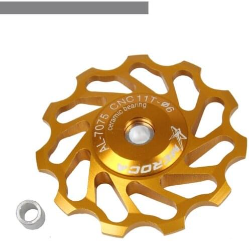 MEROCA Bike Jockey Wheel Rear Derailleur Pulley 11T 13T Aluminum Alloy Bicycle Guide Ceramics Bearing