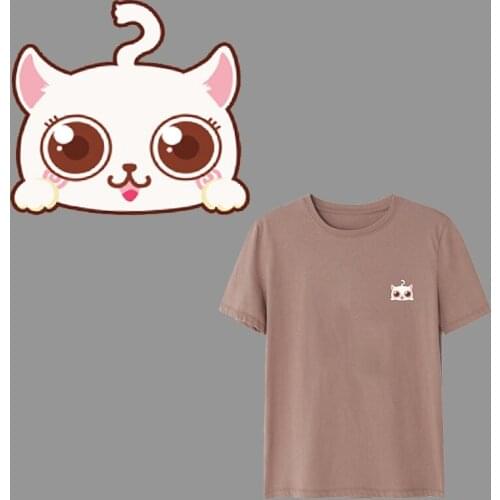 Lovely Cats Kids Clothes Patches Stickers Iron-on Heat Transfers DIY Decoration Appliqued Parches for Baby Tops Dress