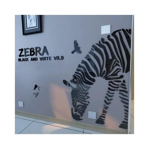 Zebra Acrylic 3D wall stickers For kids room Living room sofa bedroom Creative DIY art wall decor TV background wall decoration