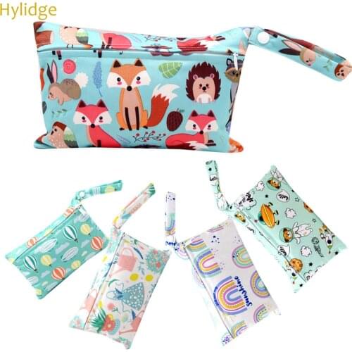 Small Baby Diaper Storage Wetbag Mommy Nursing Pad Cosmetic Organizer Bags Mom Mini Wet Bag Portable Baby Nappies Bags 14x18CM