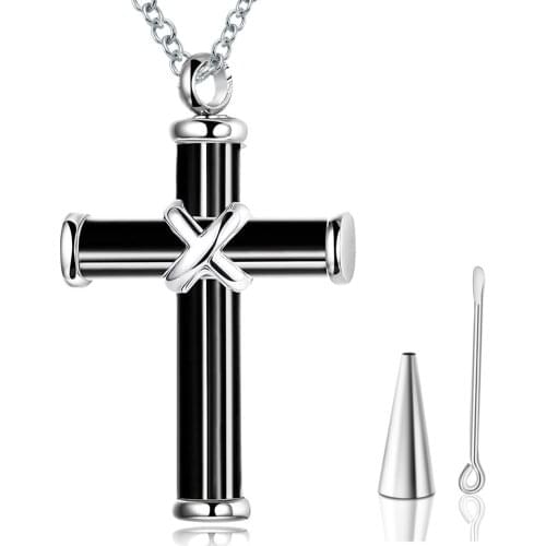 Stainless Steel Cross Necklace Ashes Urn Jewelry Keepsake Memorial Pendant Cremation Memorial Jewelry Not Fade