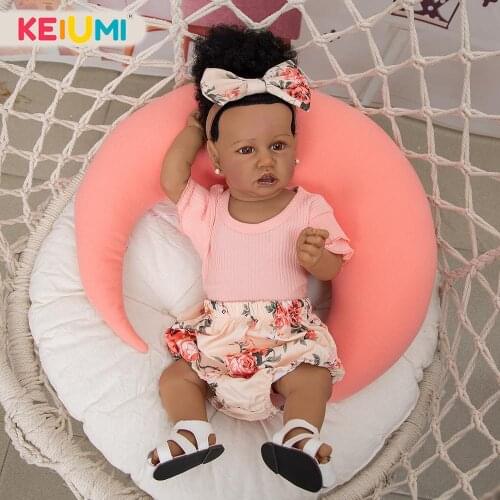 23 Inch Full Silicone Body KEIUMI Reborn Baby Dolls Vinyl Reborn Toddler Menina Bath Doll For Girl Birthday Gifts DIY Toy