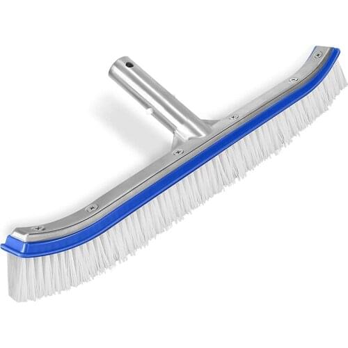 Pool Brush, Swimming Pool Wall & Tile Brush 18 Inch Swimming Pool Cleaning Pole Brush Head Replacement Brush,Blue