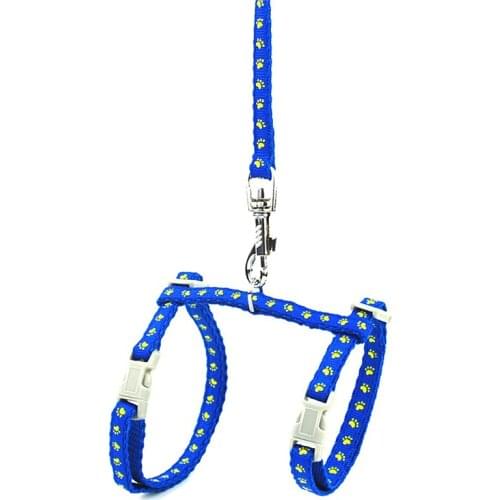 Pet Adjustable Nylon Harness for Small Dogs Cats Cute Paw Print Traction Dog Kitten Accessories For Pets Less Than 3 kgs