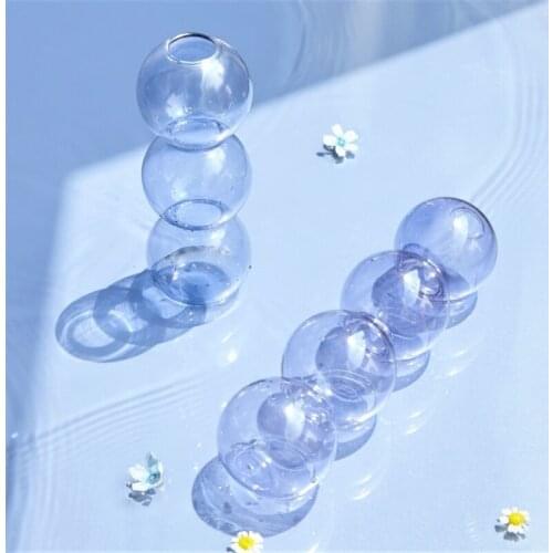 Nordic Creative Glass Bubble Vase Flower Arrangement Spherical Art Flower Ornaments Vases Decoration Home Birthday Gift