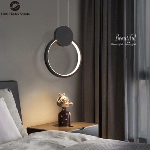 Modern Led Pendant Light Black Chandelier Pendant Lamp for Dining room Kitchen Living room Bedroom Bedside Light Hanging Lamp